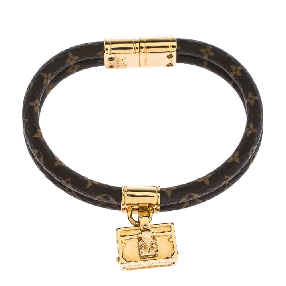 Louis Vuitton Petite Malle Monogram Canvas Gold Tone Bracelet Louis Vuitton | TLC