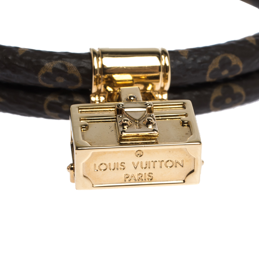 Louis Vuitton Petite Malle Monogram Canvas Gold Tone Bracelet Louis Vuitton | TLC