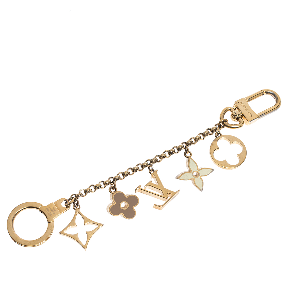 

Louis Vuitton Fleur De Monogram Enamel Gold Tone Bag Charm
