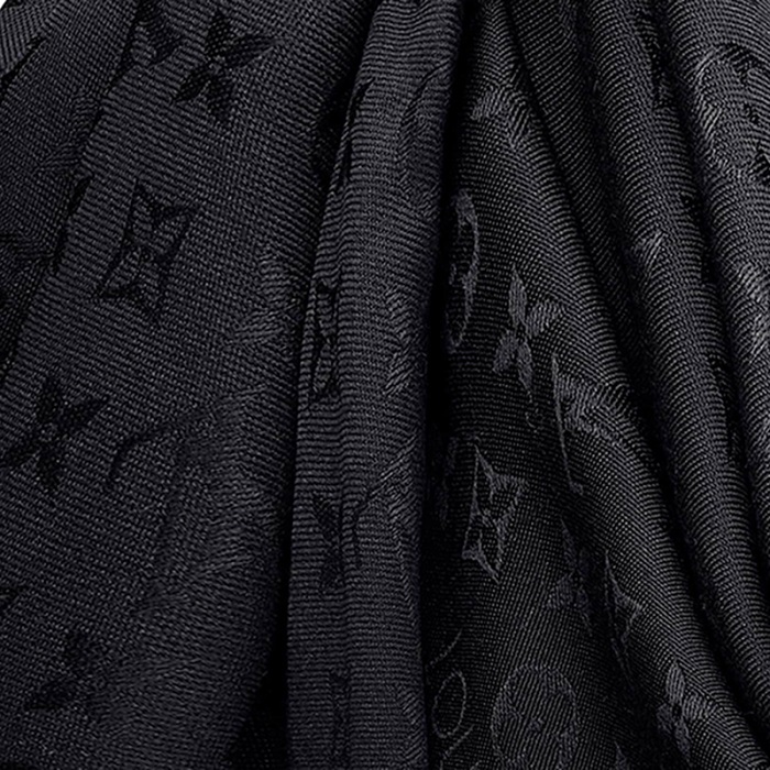 

Louis Vuitton Black Monogram Silk and Wool Shawl