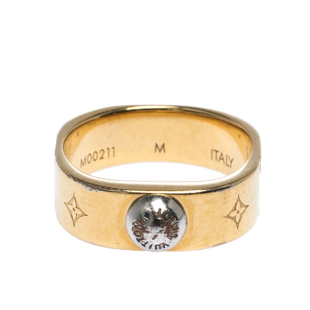 

Louis Vuitton Nanogram Two Tone Ring Size, Gold