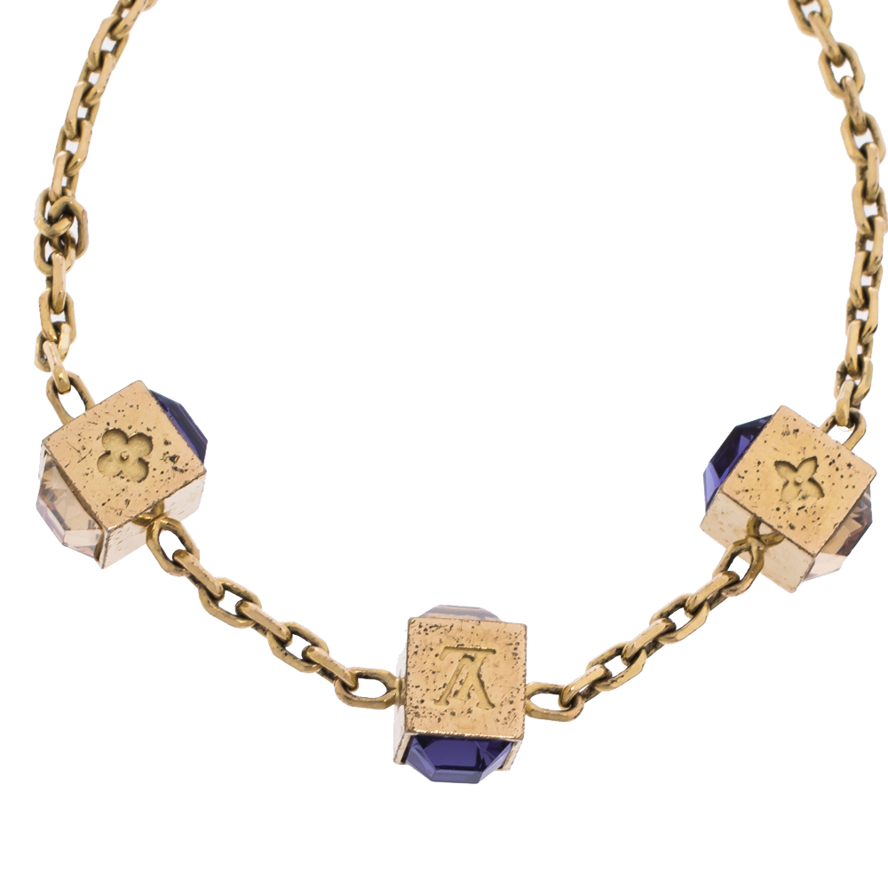 

Louis Vuitton Gamble Crystal Gold Tone Bracelet