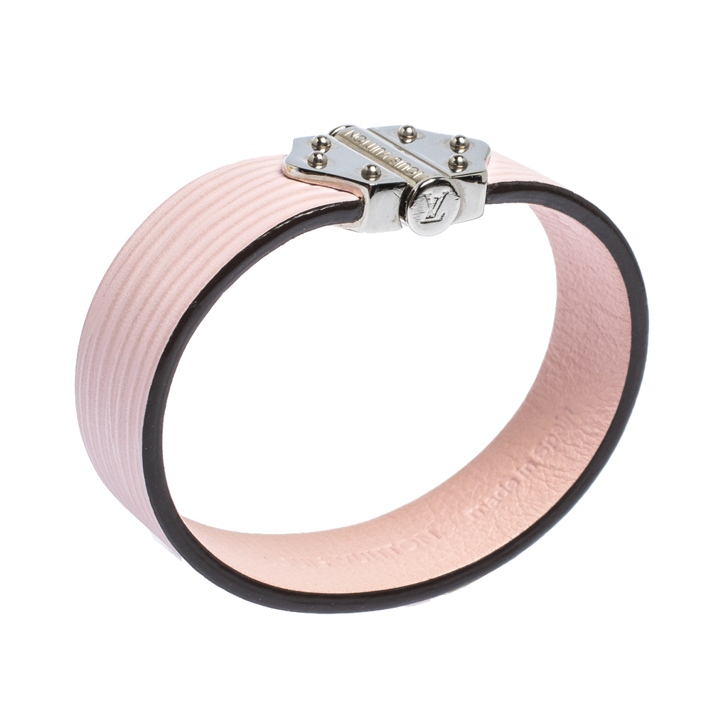 

Louis Vuitton Rose Clair Epi Leather Spirit Bracelet Size, Pink