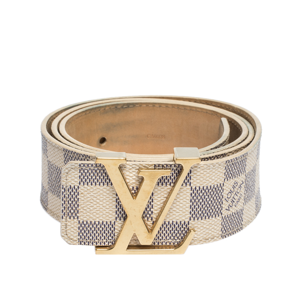 

Louis Vuitton Damier Azur Canvas Initiales Belt, Grey