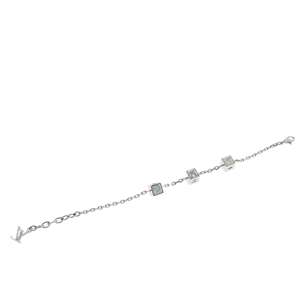 

Louis Vuitton Gamble Crystal Silver Tone Bracelet