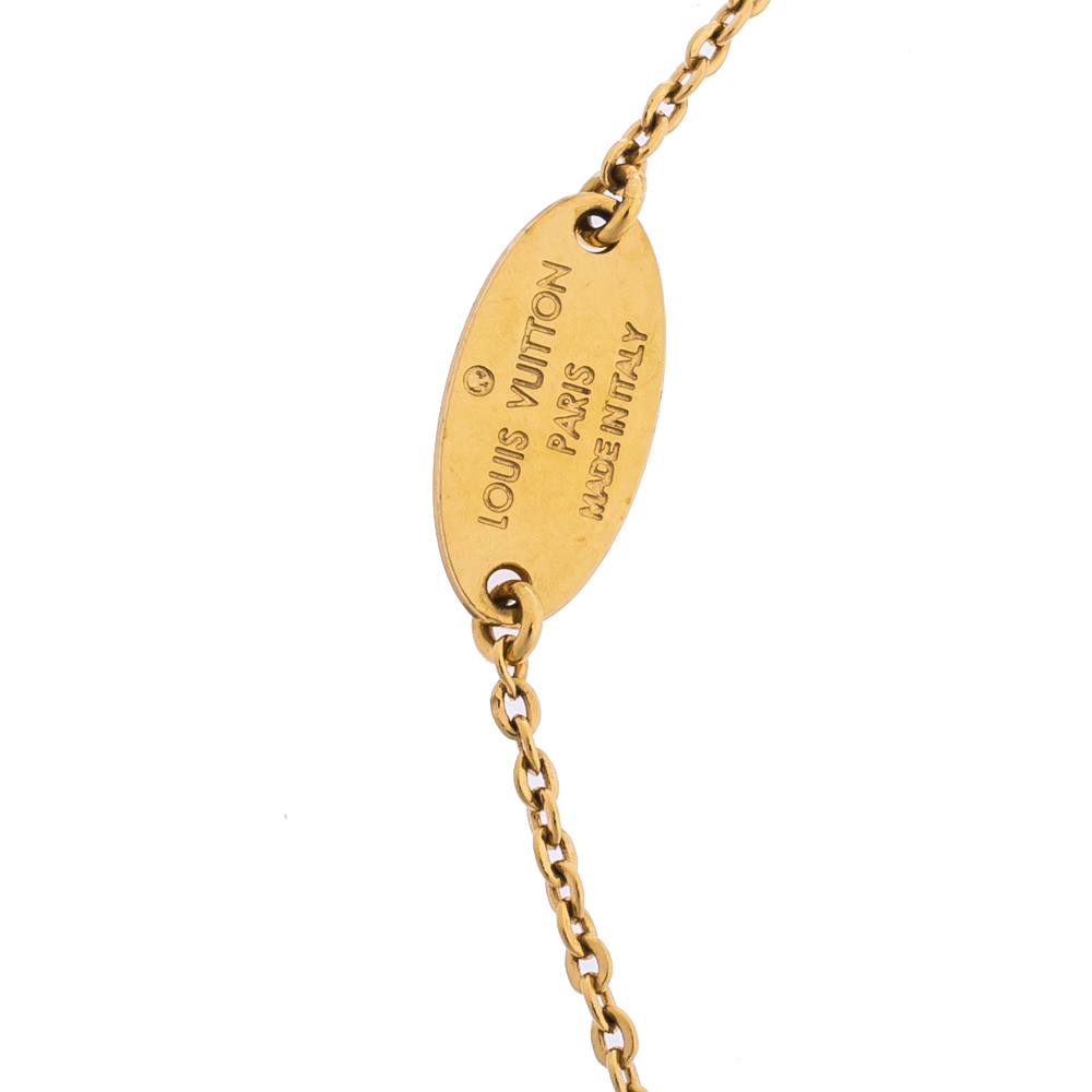 New LOUIS VUITTON LV gold and silver tag double tag NANOGRAM necklace/ bracelet double-sided