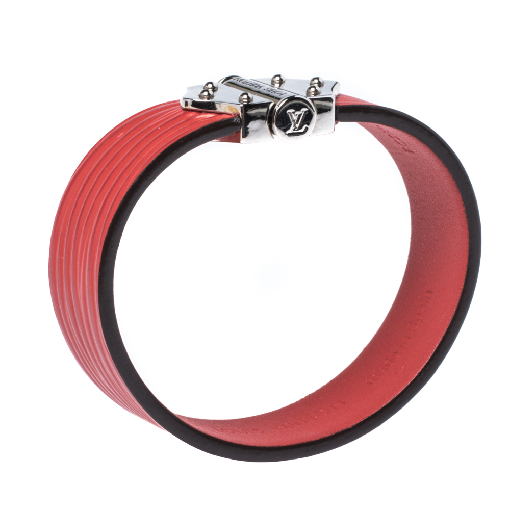 

Louis Vuitton Red Epi Leather Spirit Bracelet 17