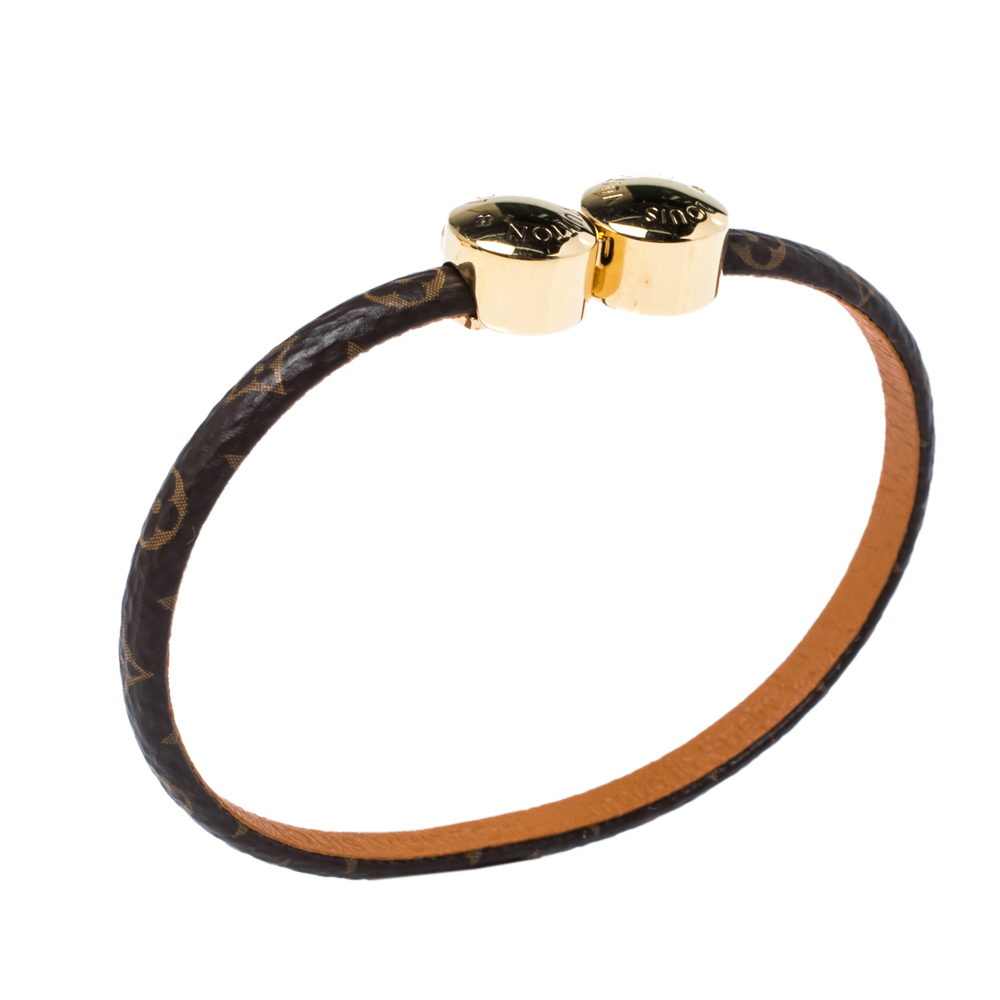 

Louis Vuitton Gold Tone Historic Mini Monogram Bracelet, Brown