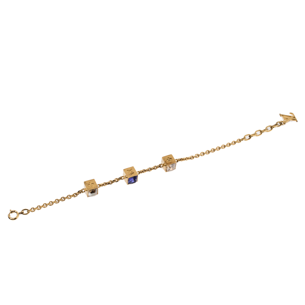 

Louis Vuitton Gamble Crystal Gold Tone Bracelet