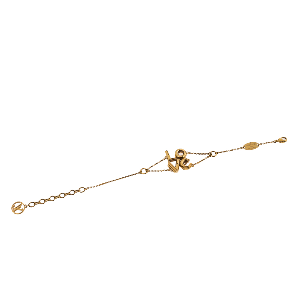 

Louis Vuitton LV & Me Love Gold Tone Bracelet