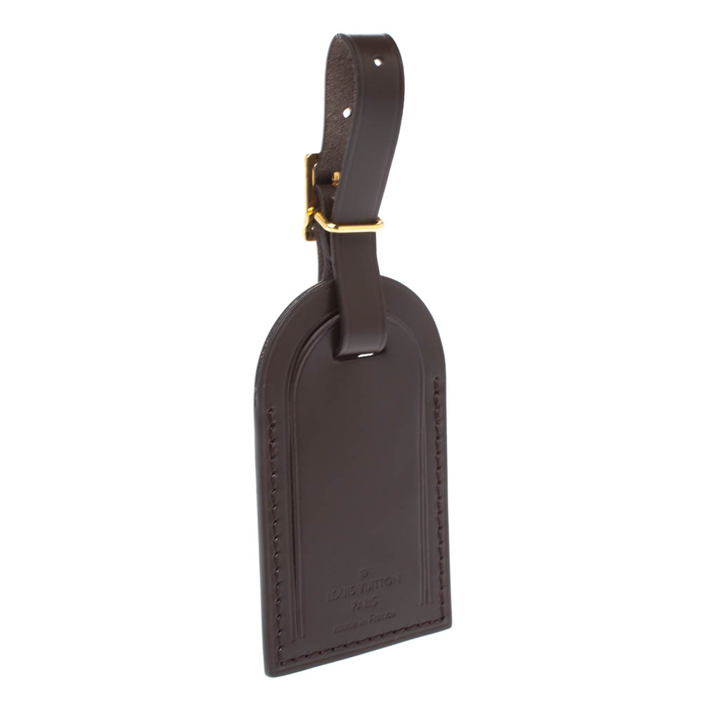 

Louis Vuitton Dark Brown Leather Luggage Name Tag