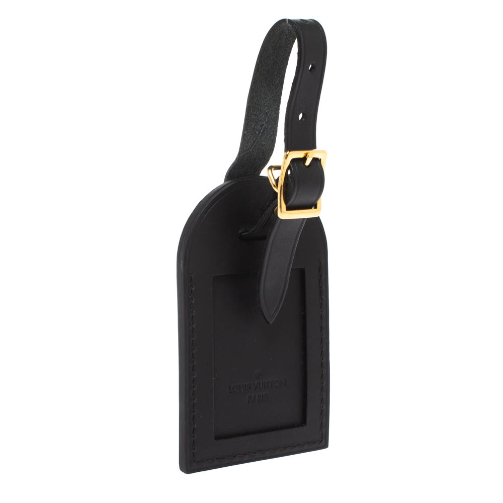 

Louis Vuitton Black Leather Luggage Name Tag