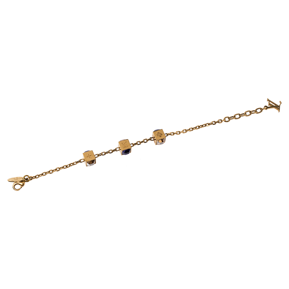 

Louis Vuitton Gamble Crystal Gold Tone Bracelet