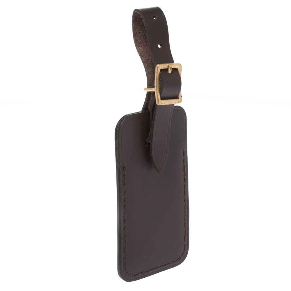 

Louis Vuitton Dark Brown Leather Luggage Name Tag