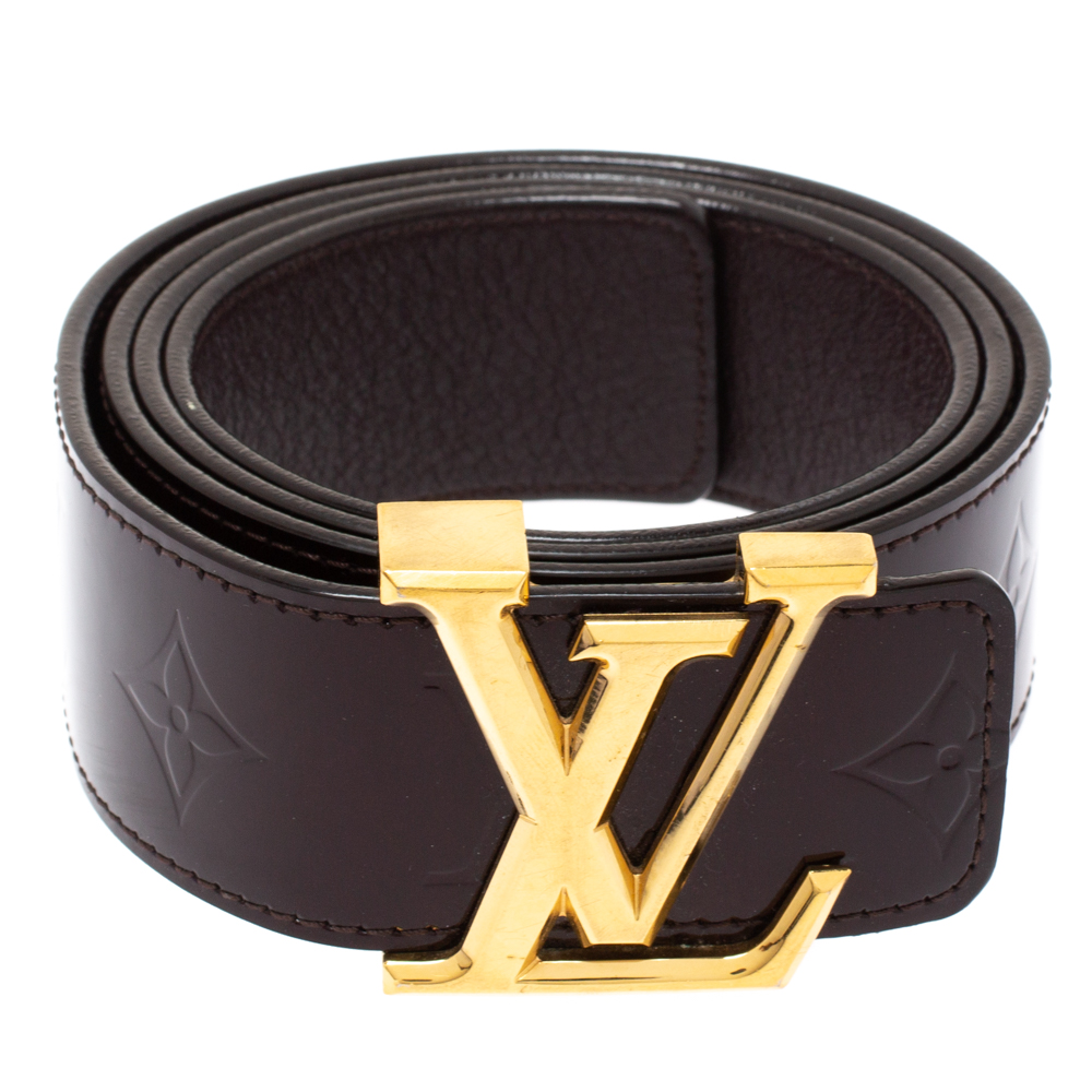 

Louis Vuitton Amarante Monogram Vernis LV Initiales Belt, Burgundy