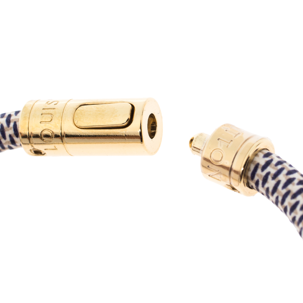 Louis Vuitton Damier Azur Gold Tone Keep It Bracelet Louis Vuitton
