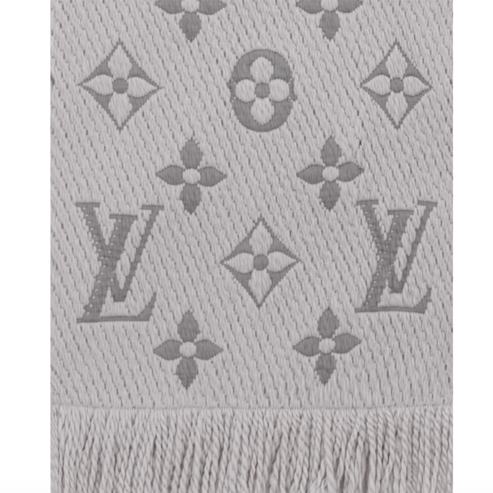 

Louis Vuitton Grey Wool Silk Logomania Scarf