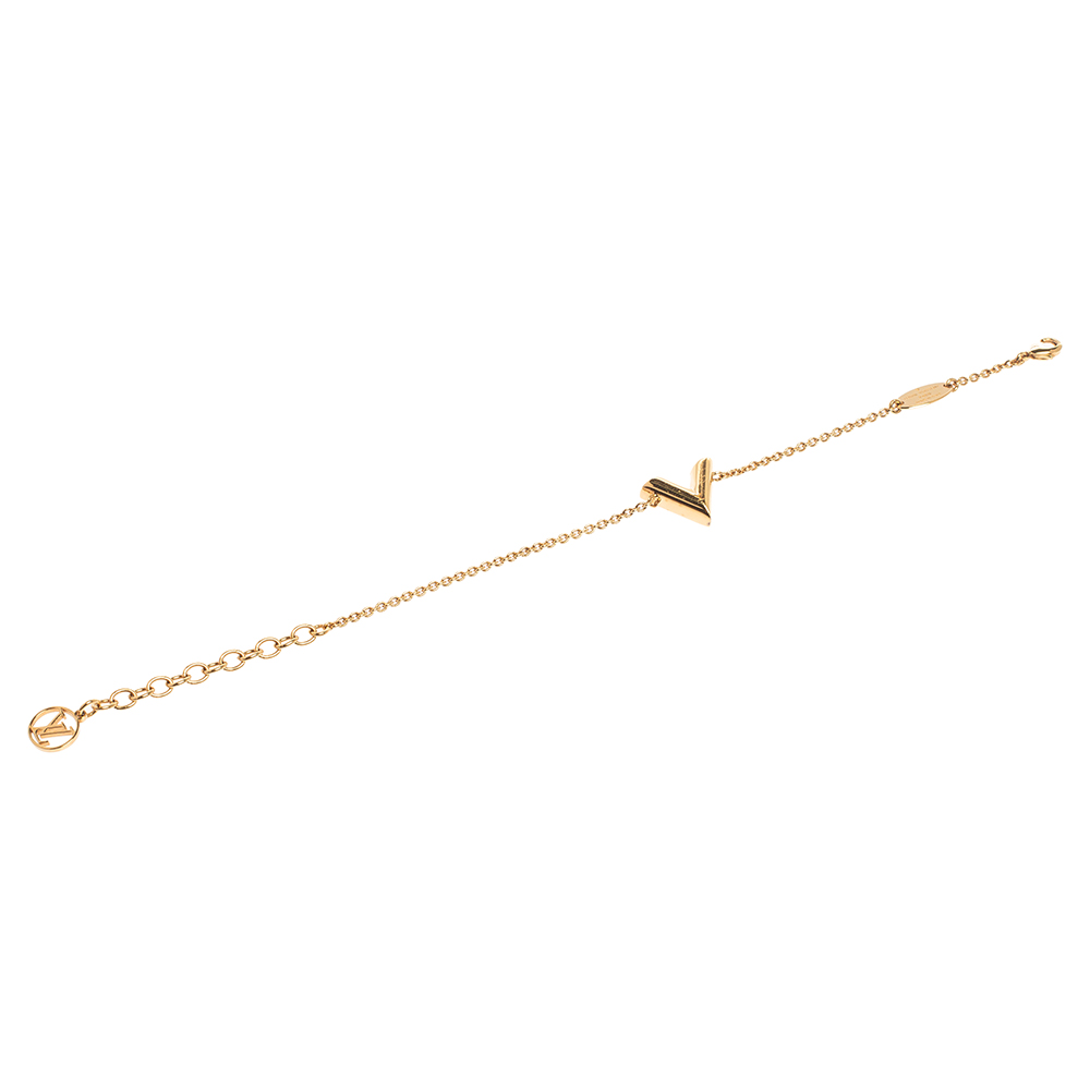 

Louis Vuitton Essential V Gold Tone Bracelet