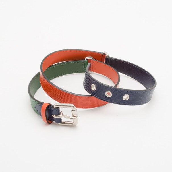 Pre Owned Louis Vuitton Trio Epi Leather Tricolor Belt