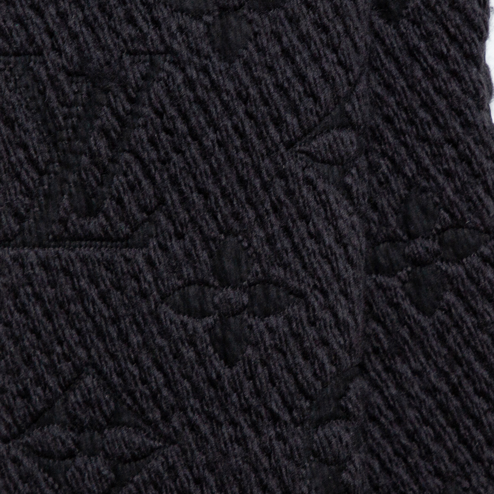 LOUIS VUITTON Wool Silk Logomania Scarf Black 316297