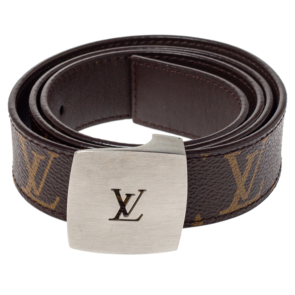 

Louis Vuitton Monogram Canvas LV Cut Belt, Brown