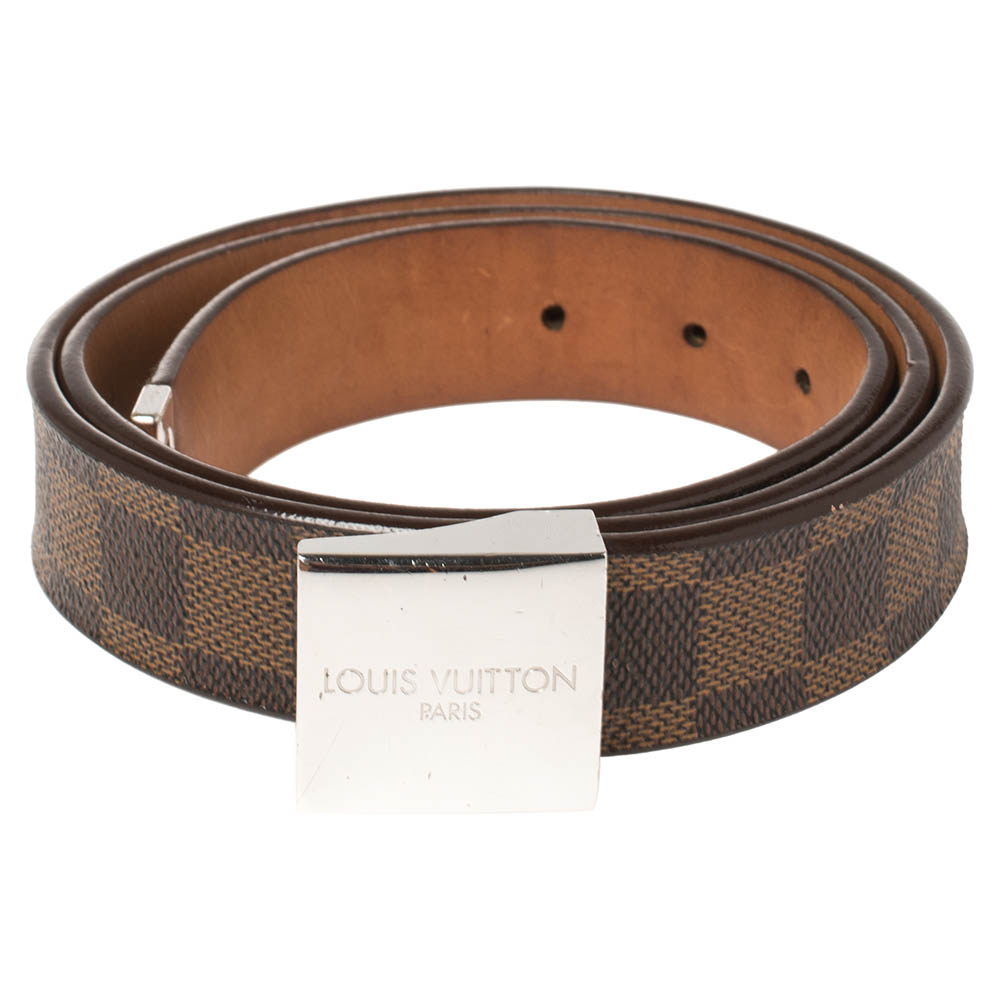 

Louis Vuitton Damier Ebene Canvas Buckle Belt, Brown