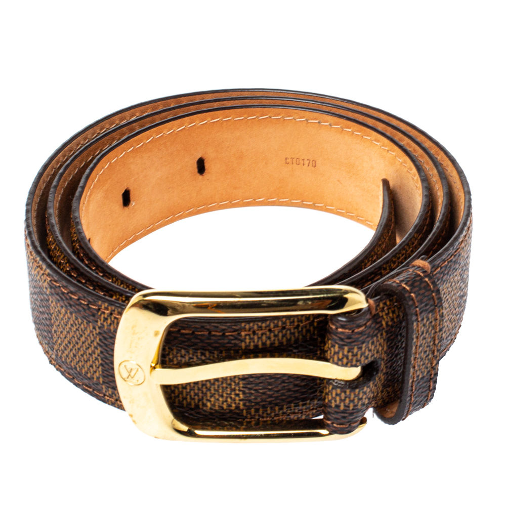 

Louis Vuitton Damier Ebene Ellipse Belt, Brown