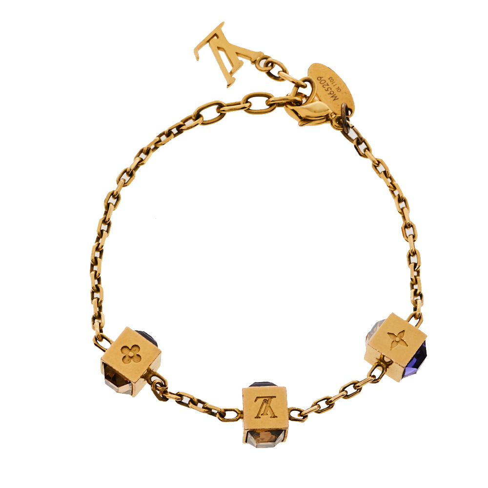 

Louis Vuitton Gamble Crystal Gold Tone Bracelet