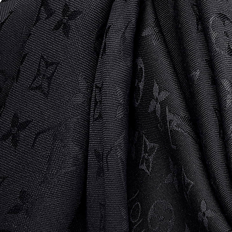 

Louis Vuitton Black Monogram Silk and Wool Shawl