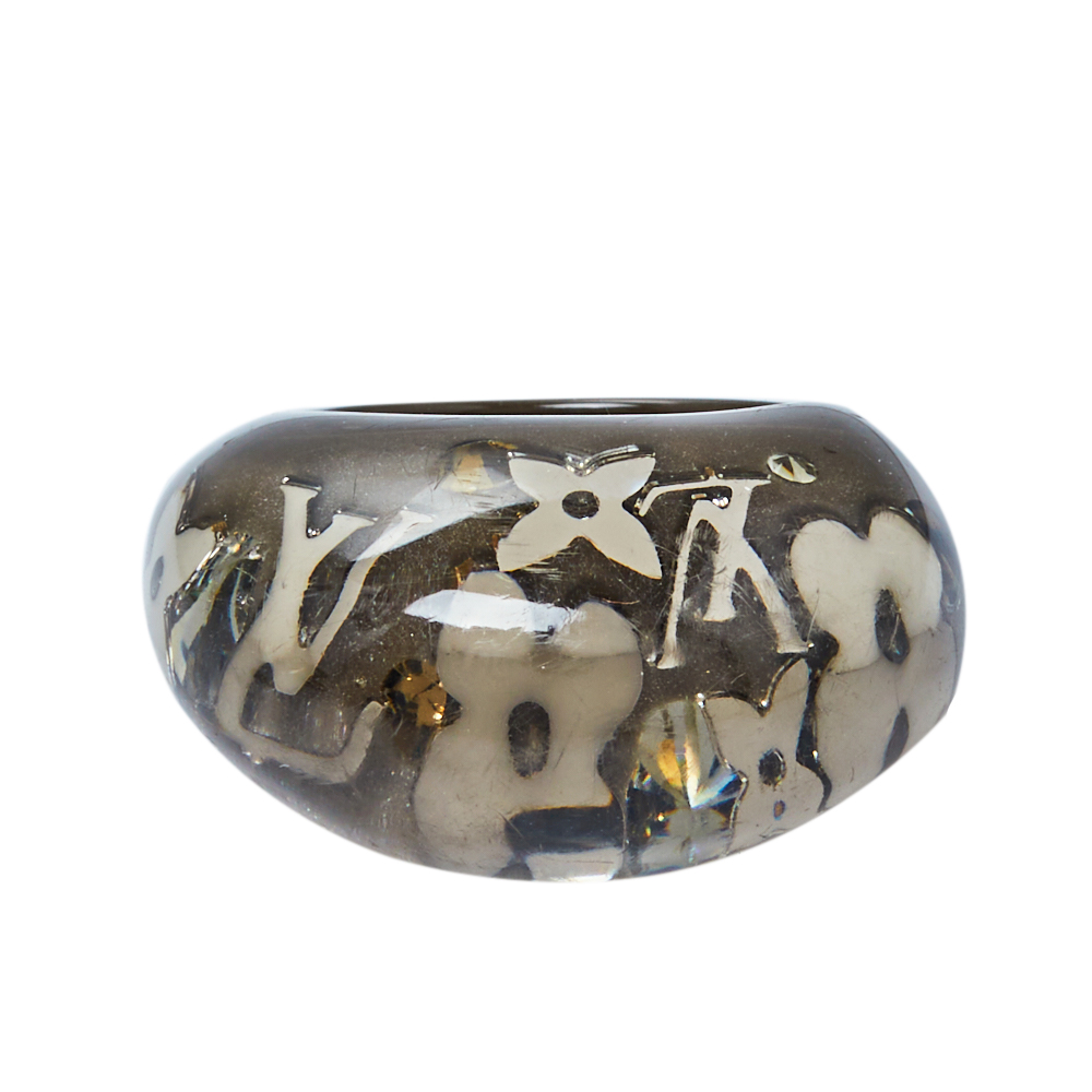 

Louis Vuitton Grey Resin Monogram Inclusion Ring