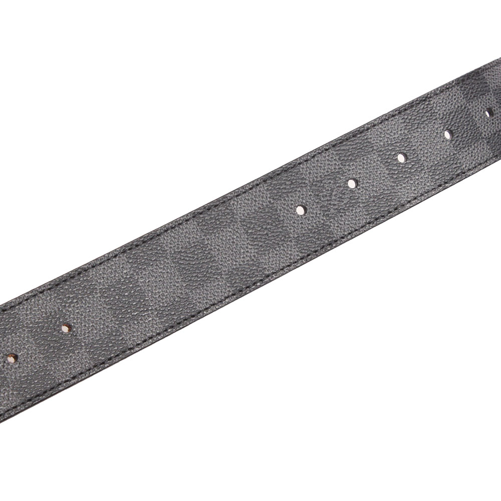 

Louis Vuitton Black Damier Graphite Canvas Initiales Belt