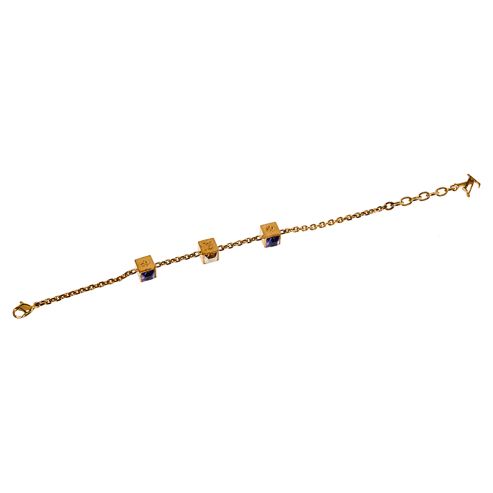 

Louis Vuitton Gamble Crystal Gold Tone Bracelet