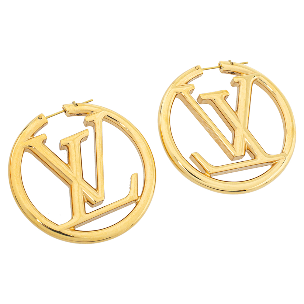 

Louis Vuitton Gold Tone Louise Hoop Earrings