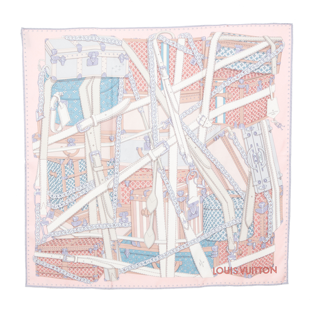 Pre-owned Louis Vuitton Pink That Is A Wrap Silk Square Scarf