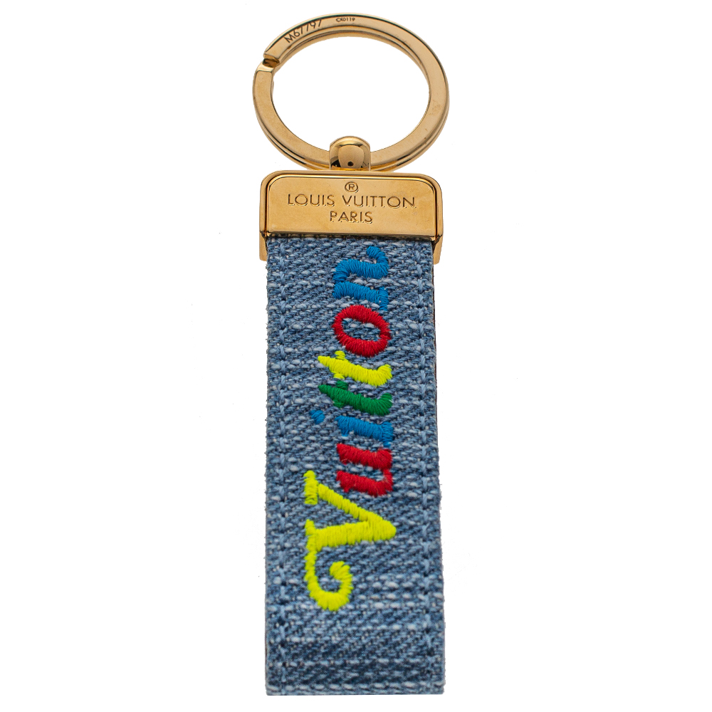 

Louis Vuitton New Wave Dragonne Denim Key Ring, Blue