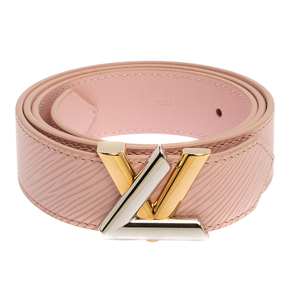 

Louis Vuitton Rose Ballerine Epi Leather Twist Belt, Pink