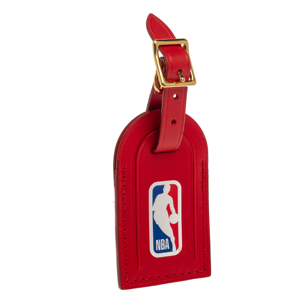 

Louis Vuitton x NBA Red Leather Luggage Name Tag