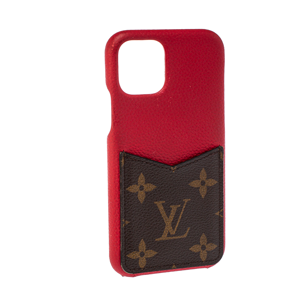 

Louis Vuitton Scarlet Leather and Monogram Canvas iPhone 11 Pro, Red