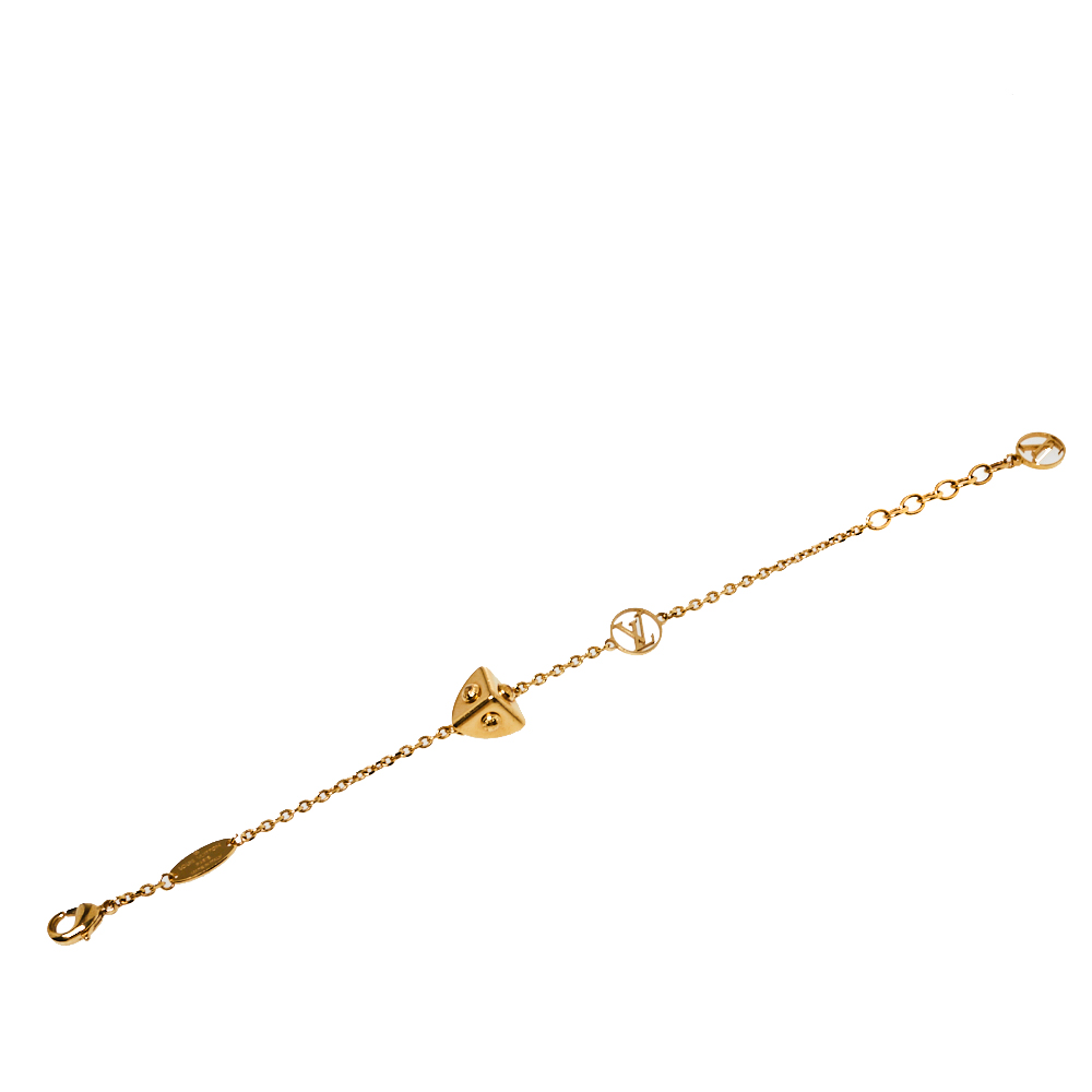 

Louis Vuitton Gold Tone Trunk Bracelet