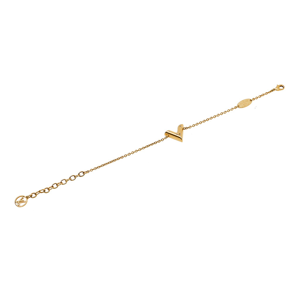

Louis Vuitton Essential V Gold Tone Chain Link Bracelet