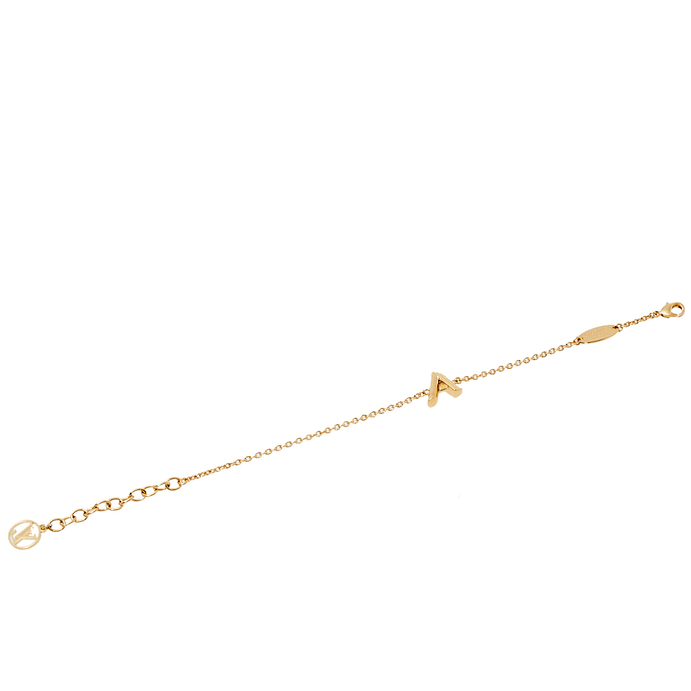 

Louis Vuitton LV & Me Letter A Gold Tone Bracelet