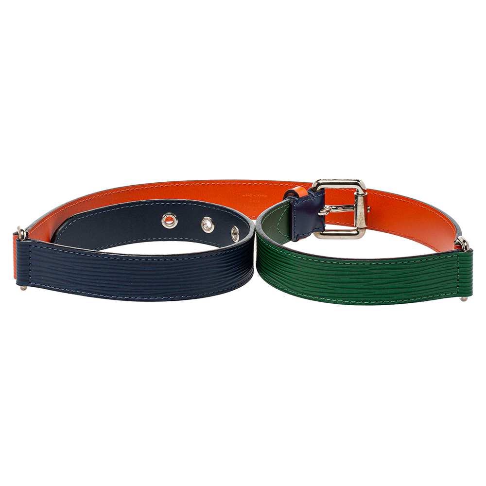 Pre-owned Louis Vuitton Tricolor Epi Leather Slim Belt 85cm In Multicolor