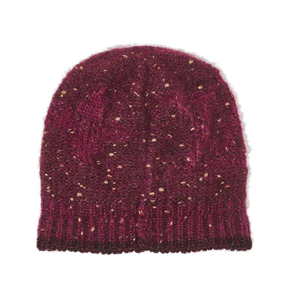 

Louis Vuitton Burgundy Monogram Sunset Glitter Beanie