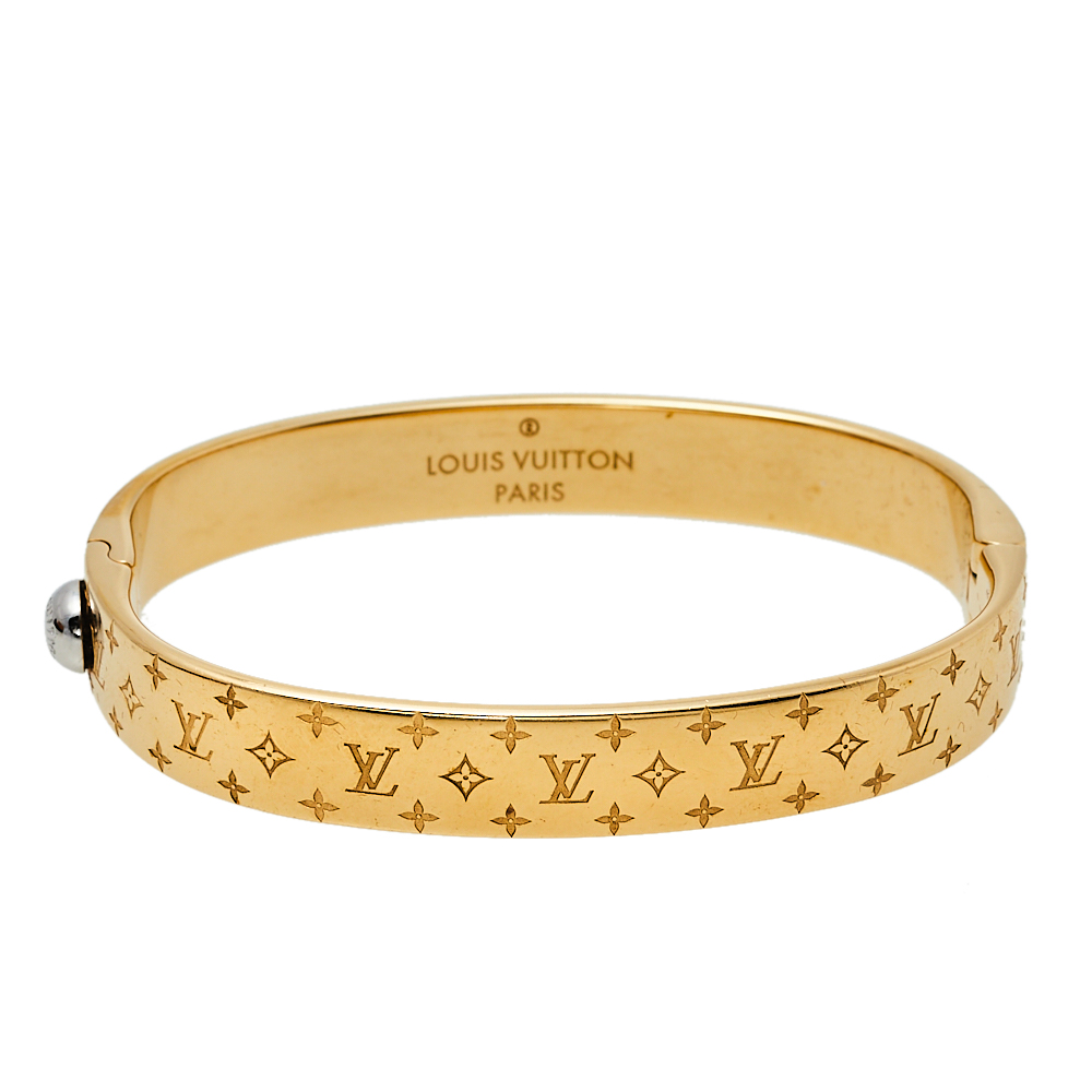 Louis Vuitton Nanogram Cuff Bracelet Metal Gold 2272891