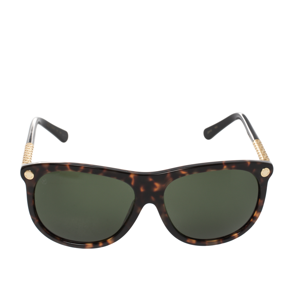 

Louis Vuitton Brown Havana/ Green Z0893E Vertigo Square Sunglasses