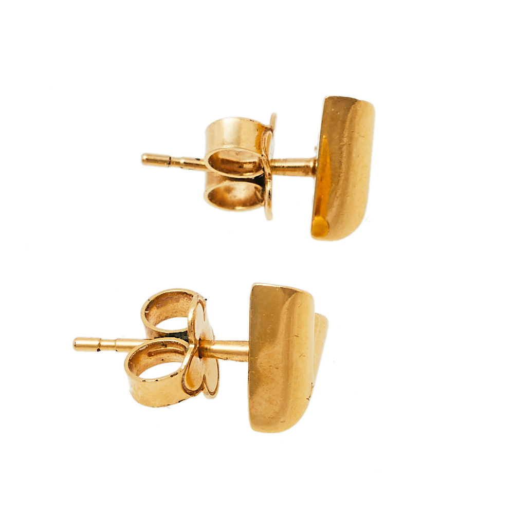 

Louis Vuitton Gold Tone Essential V Stud Earrings