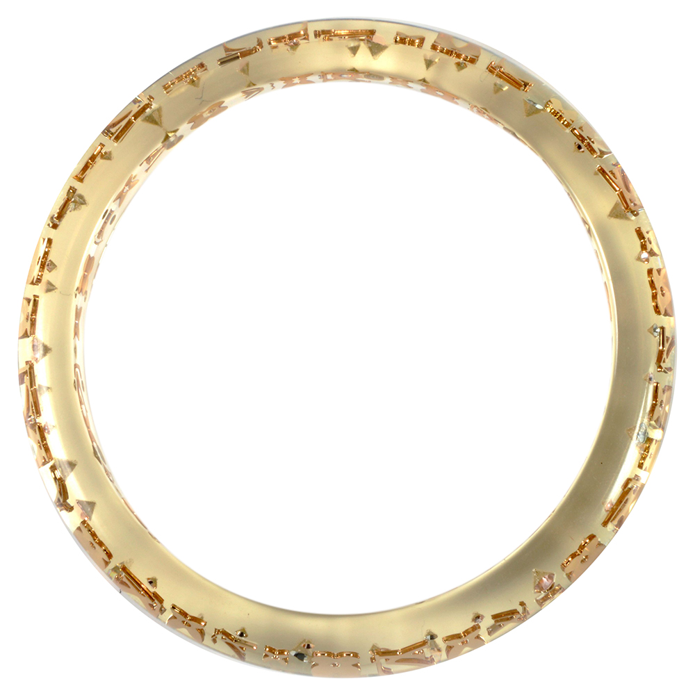 

Louis Vuitton Clear Resin Monogram Inclusion Bangle Bracelet, Gold