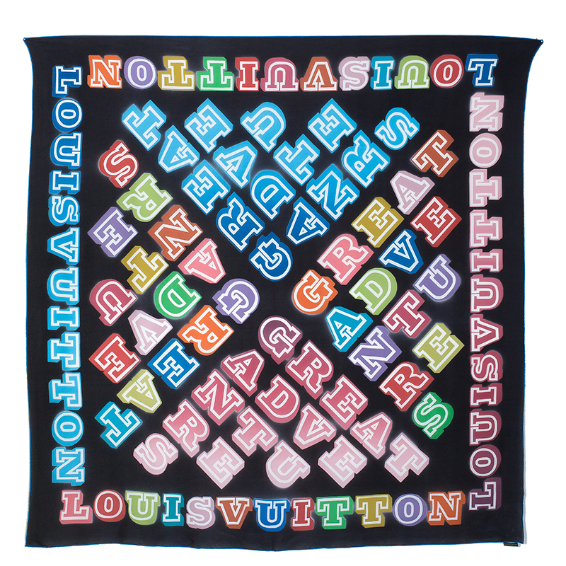 

Louis Vuitton Limited Edition Neon Great Adventures Giant Square Silk Scarf, Multicolor