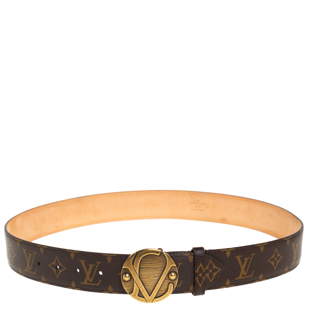 Louis Vuitton, Accessories, Louis Vuitton Mono Circle Gold Buckle Belt