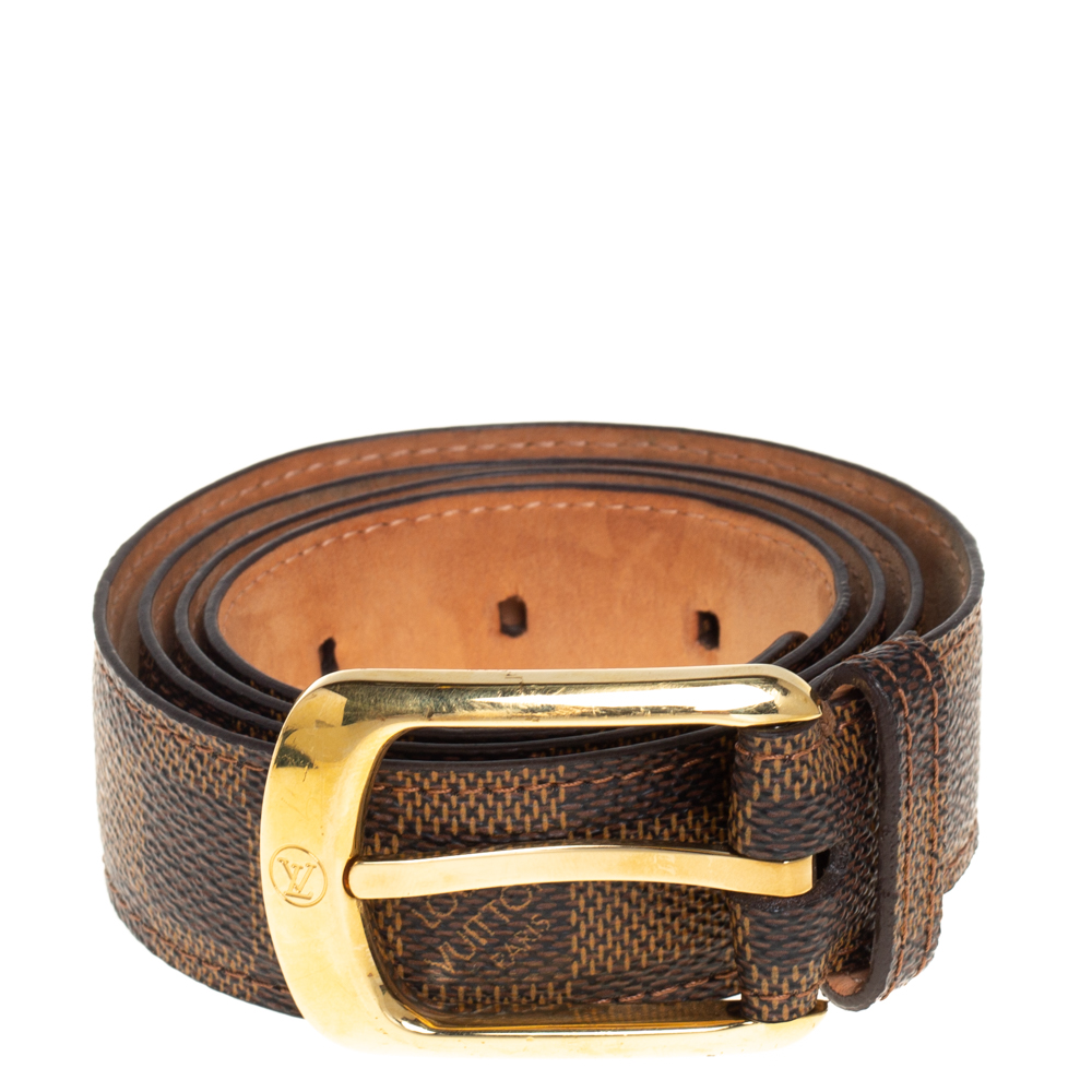 

Louis Vuitton Damier Ebene Canvas Ellipse Belt, Brown